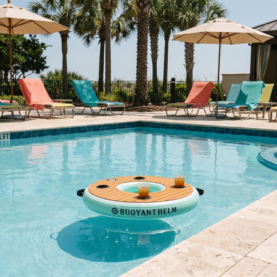 Buoyant Helm floating bar in a swimming pool